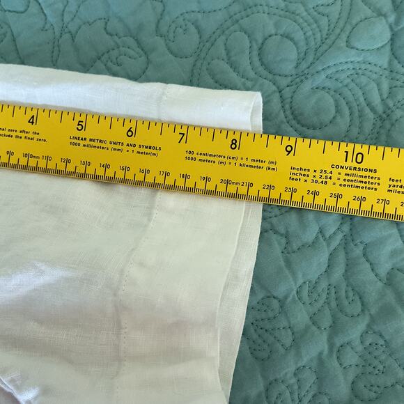 Quince Womens Linen Cropped Button Up Collared Tee White Medium - Picture 9 of 9